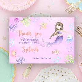 人魚姫の誕生日パーティーは海の下で、ありがとう サンキューカード