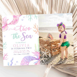 人魚姫の2歳の誕生日パーティー「海へ」写真 招待状