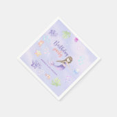 人魚姫の6歳の誕生日パーティー スタンダードカクテルナプキン (角)