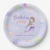 人魚姫の6歳の誕生日パーティー ペーパープレート (正面)