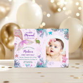 人魚姫　アンダーザシー　1歳の誕生日パーティー 招待状