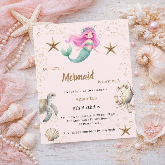 人魚姫 海の少女 誕生日招待状