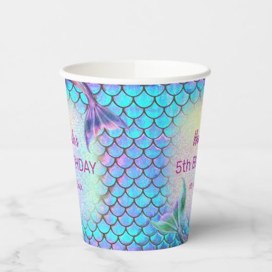 人魚子供の誕生日 紙コップ (左)