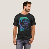 人魚実在が海藻を煙おもしろいる Tシャツ (正面フル)
