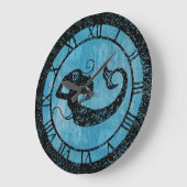 人魚擦り切れた ラージ壁時計 (傾斜)