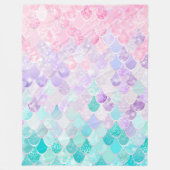 人魚毛布、女の子の寝室の装飾のためのフリース フリースブランケット (正面)