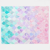 人魚毛布、女の子の寝室の装飾のためのフリース フリースブランケット (正面(横))