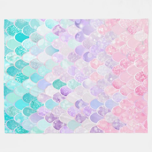 人魚毛布、女の子の寝室の装飾のためのフリース フリースブランケット (正面(横))