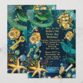 人魚海賊パーティーの招待状 招待状 (正面/裏面)