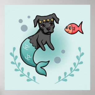 人魚犬MerDogかわいいベビー部屋 ポスター