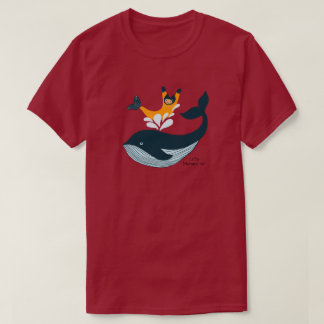 人魚猫とクジラのスプラッシュ Tシャツ