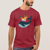 人魚猫とクジラのスプラッシュ Tシャツ (正面)