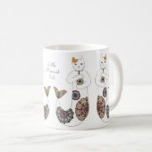 人魚猫を結び付けます コーヒーマグカップ (正面右)