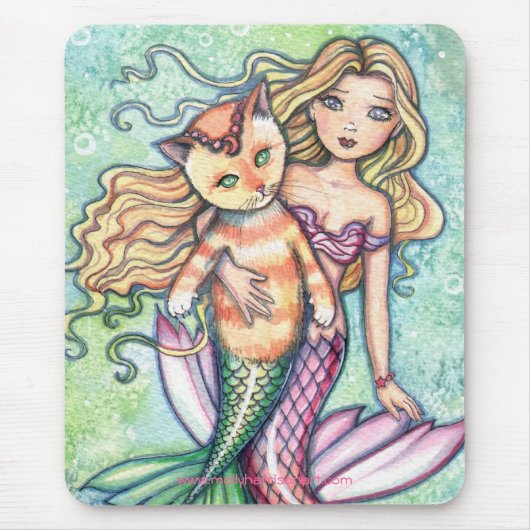 人魚猫 キティ マウスパッド モリー・ハリソン作 (正面)