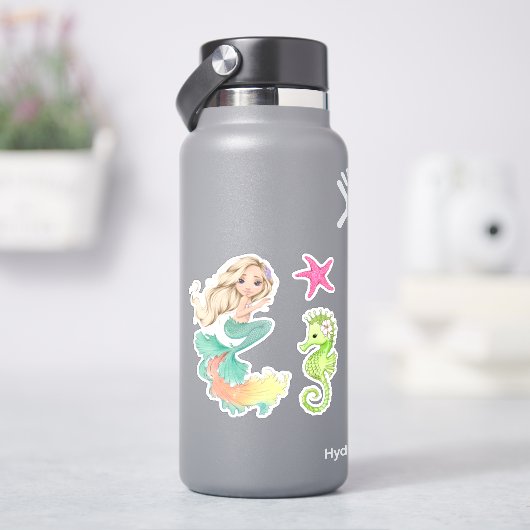 人魚生活のビニールステッカー シール (HydroFlask)
