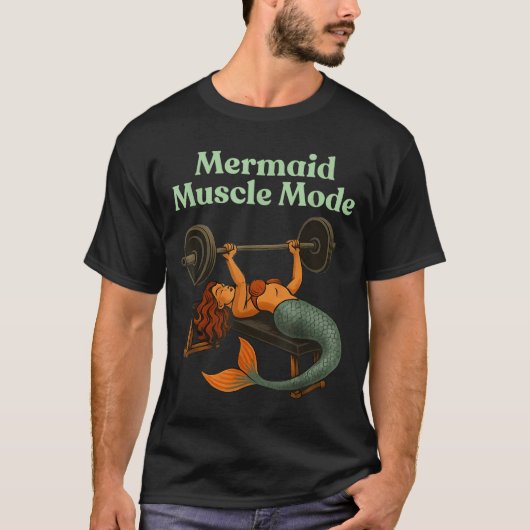 人魚筋肉モードジムトレーニングTシャツ Tシャツ (正面)