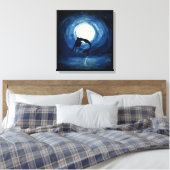 人魚絵画が水から飛び出した キャンバスプリント (インサイチュ (寝室))