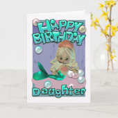 人魚誕生日付きドーターカード カード (黄色い花)