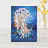 "人魚魔法の"のファンタジーは挨拶状を消します カード (黄色い花)