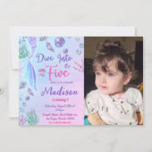 人魚1歳のダイブ・ザ・ファイヴ・パーティー 招待状 (正面)