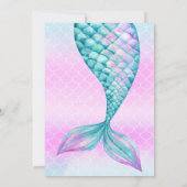 人魚1歳の誕生日招待状女の子 招待状 (裏面)