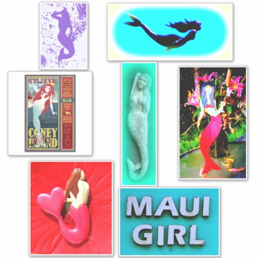 人魚6人 シール (正面)