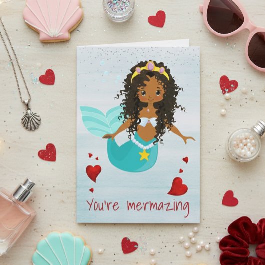 人魚  あなたは素晴らしい人魚よ アフリカ系アメリカ人 カード
