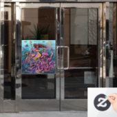 人魚 ウィンドウサイン (オフィスドア)