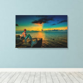 人魚 キャンバスプリント (インサイチュ (ウッドフロア))