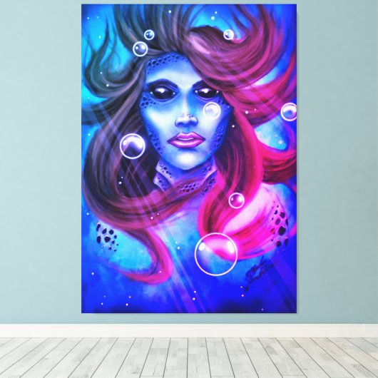 人魚 キャンバスプリント (インサイチュ (ウッドフロア))