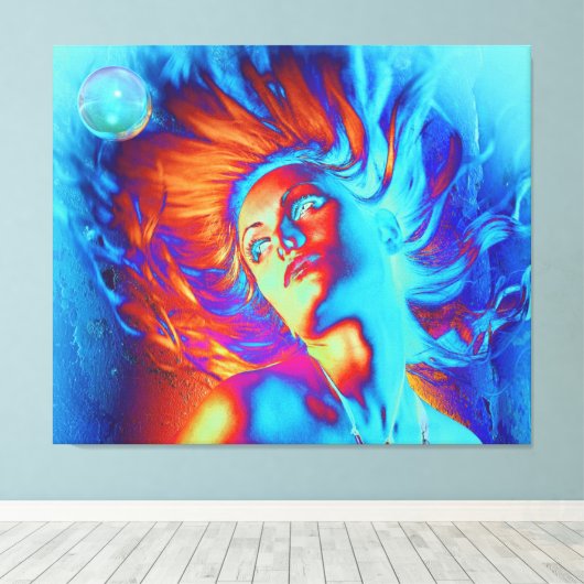 人魚 キャンバスプリント (インサイチュ (ウッドフロア))