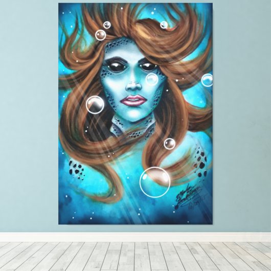 人魚 キャンバスプリント (インサイチュ (ウッドフロア))