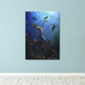 人魚 キャンバスプリント (インサイチュ (ウッドフロア))