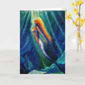 人魚 – グリーティングカード (黄色い花)