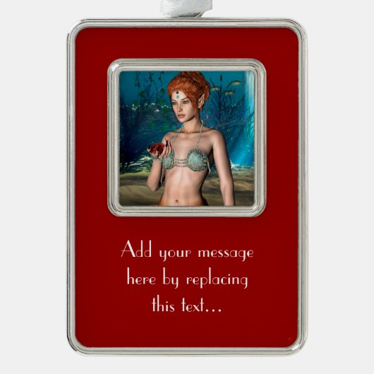 人魚 シルバープレートフレームオーナメント (正面)