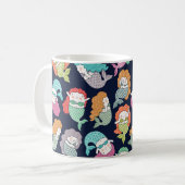 人魚:シームレお洒落スパターン。 コーヒーマグカップ (正面左)