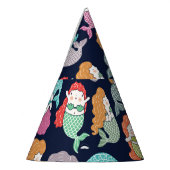 人魚：シームレお洒落スパターン。 パーティーハット (左)