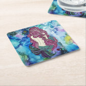 人魚 スクエアペーパーコースター (アングル)
