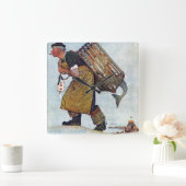 人魚 スクエア壁時計 (ホーム)