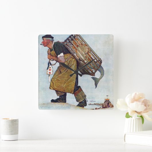 人魚 スクエア壁時計 (ホーム)