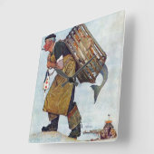 人魚 スクエア壁時計 (傾斜)