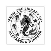 人魚 タコ クラゲ 図書館 本の名前 セルフインキングスタンプ (デザイン)