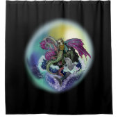 人魚、ドラゴン、&Dolphin シャワーカーテン (正面)