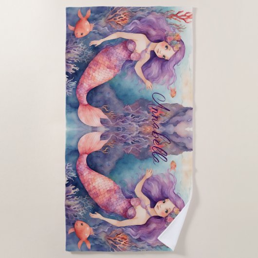人魚 ビーチタオル (正面)