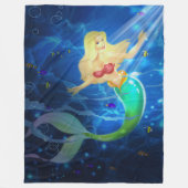 人魚 フリースブランケット (正面)
