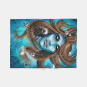 人魚 フリースブランケット (正面(横))