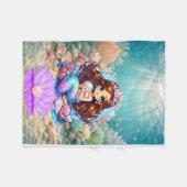 人魚 フリースブランケット (正面(横))