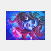 人魚 フリースブランケット (正面(横))