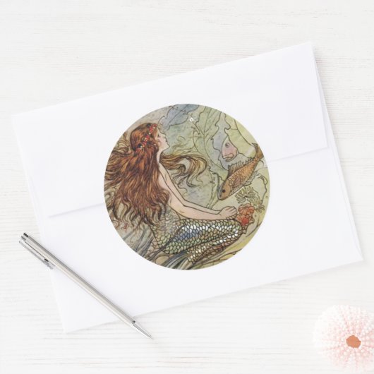 人魚 ラウンドシール (封筒)