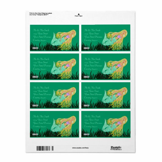 人魚 ラベル (フルシート)